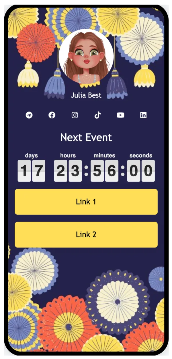 Screenshot of biolink page examples